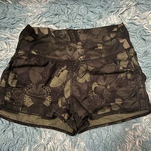 Green Butterfly Lululemon Shorts